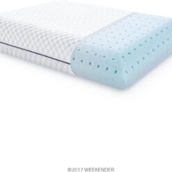 WEEKENDER WKSS30GF Ventilated Gel Memory Foam Pillow - Washable Cover - Standard Size Blue